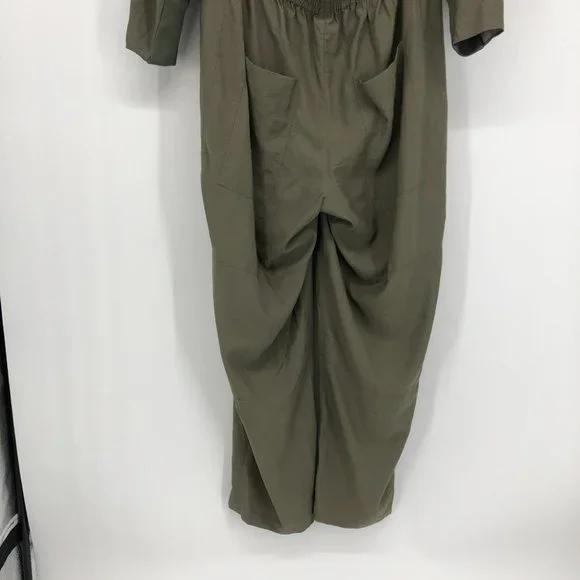 Tibi NWT Washed Viscose Utility Hoodie Jumpsuit in Moss Green LG - Picture 13 of 16